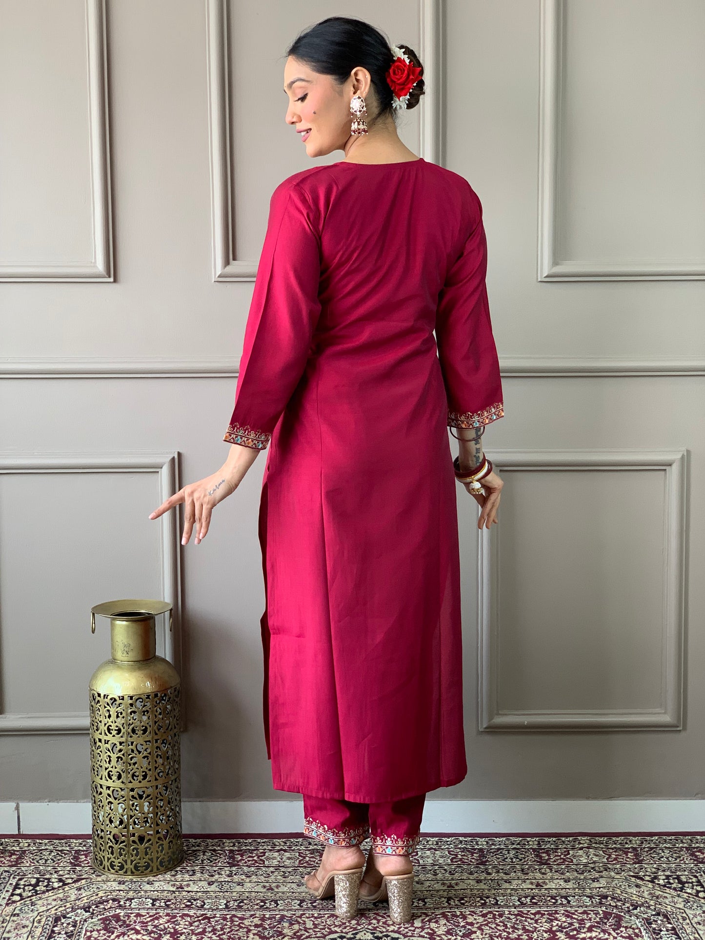 Discover elegance with our beautifully designed black embroidered outfit, featuring intricate floral patterns and a matching dupatta.