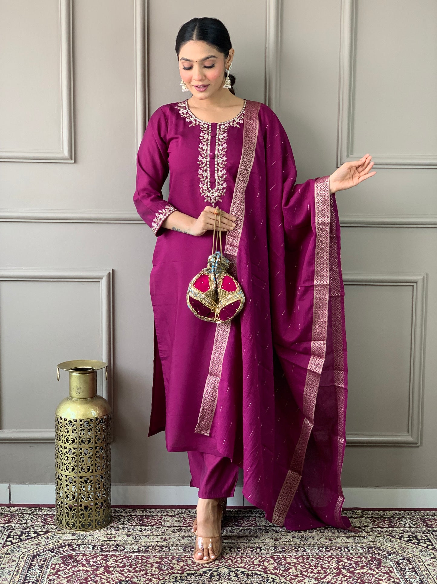 Elevate your style with this elegant blue kurti set, featuring intricate embroidery and a graceful dupatta. Perfect for festive occasions or casual elegance,