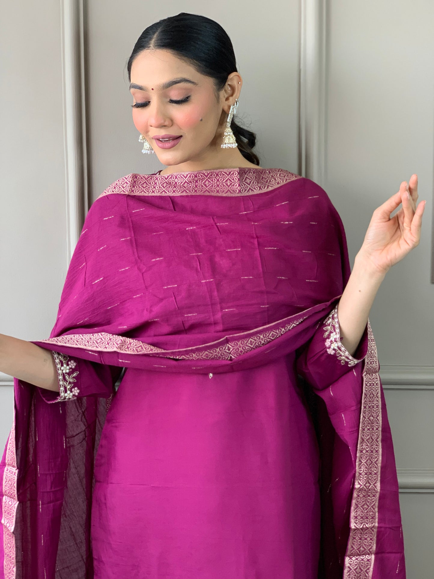Elevate your style with this elegant blue kurti set, featuring intricate embroidery and a graceful dupatta. Perfect for festive occasions or casual elegance,