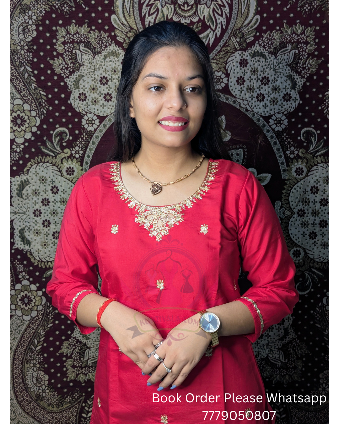 Radiate elegance in this stunning pink kurti set, adorned with delicate embroidery and paired with a regal zari-bordered dupatta