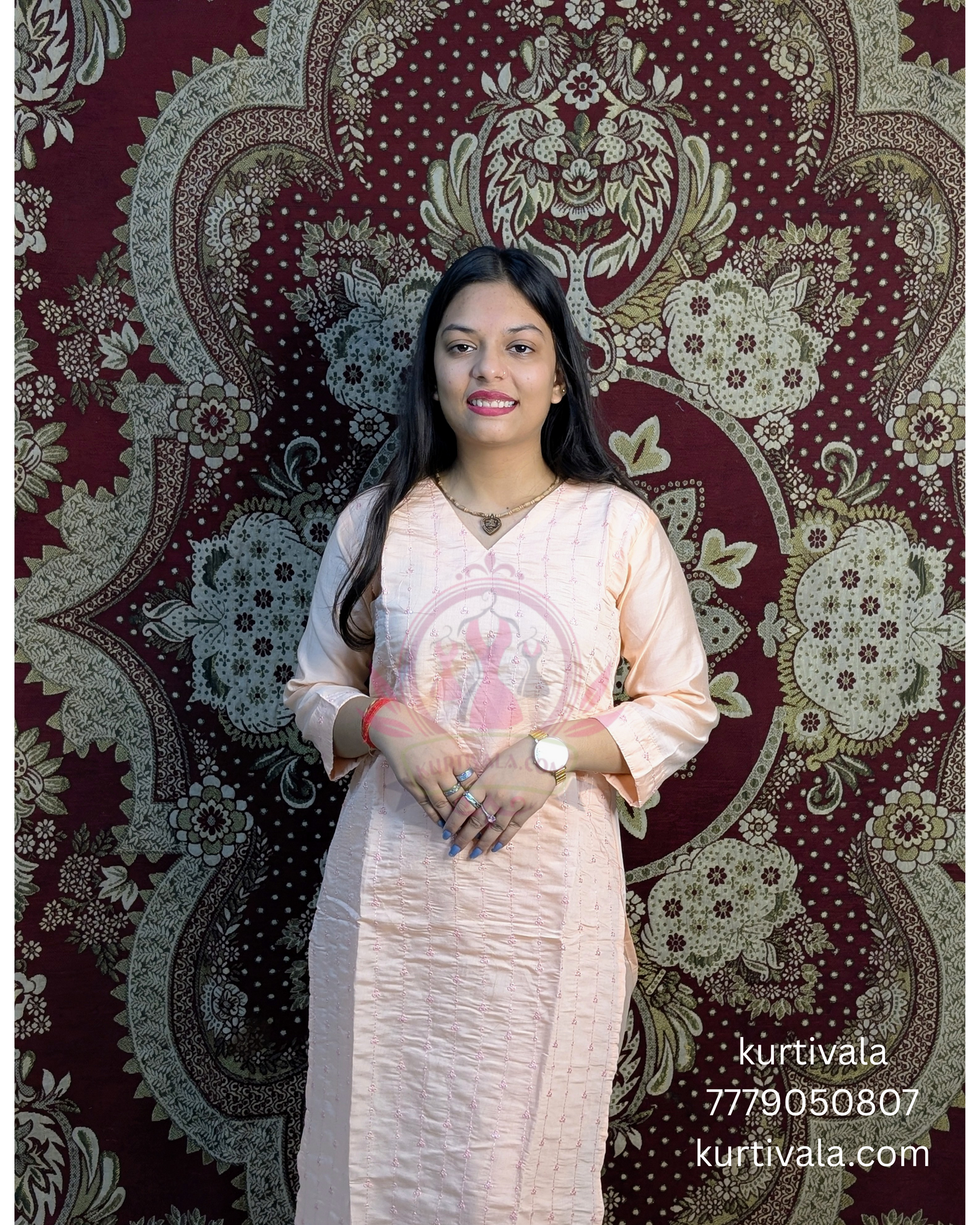 Add timeless elegance to your wardrobe with this peach kurti set featuring subtle embroidery and a vibrant floral dupatta. Perfect for festive occasions or casual outings, it offers both style and comfort. Shop now at