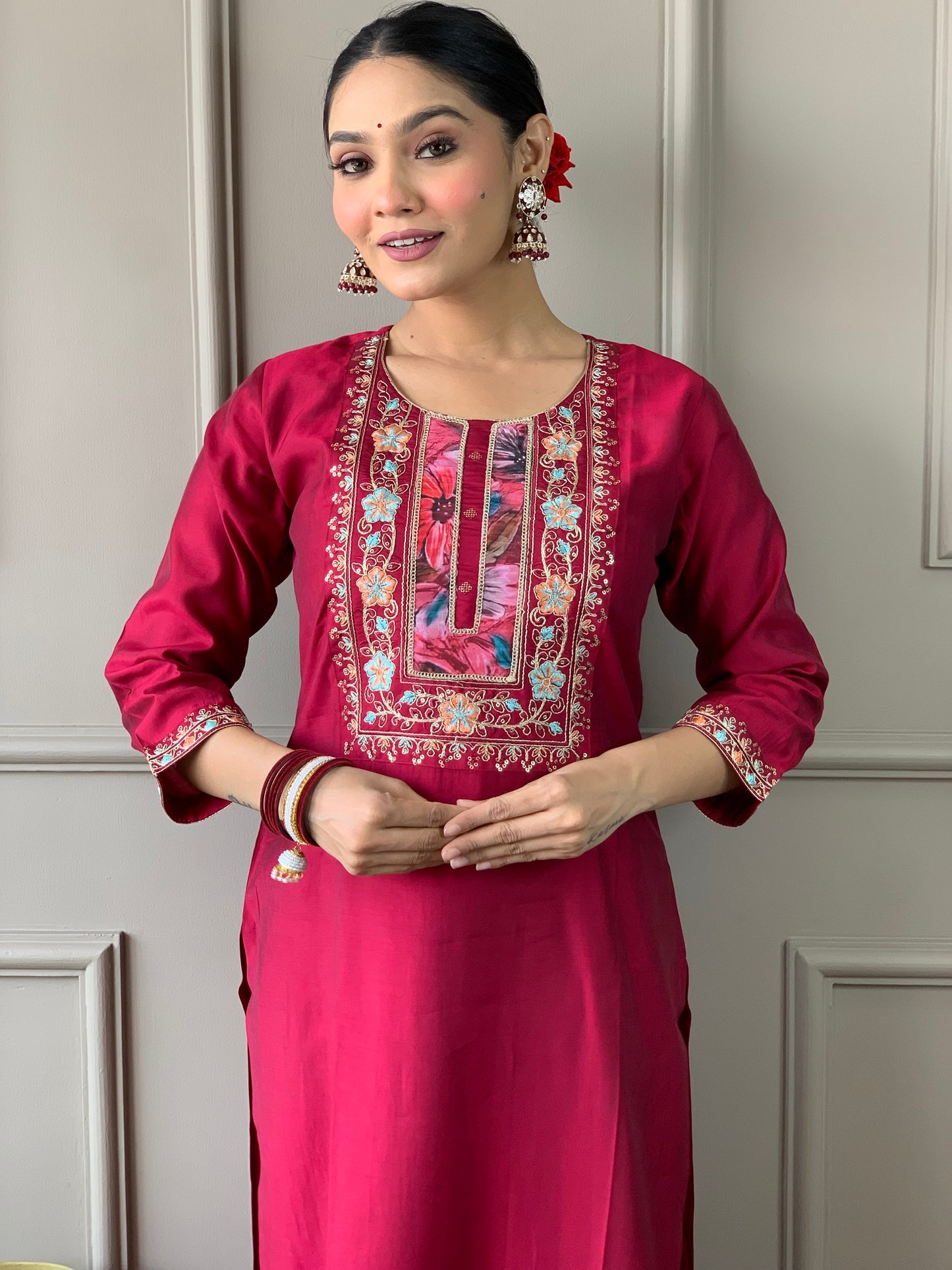 Discover elegance with our beautifully designed black embroidered outfit, featuring intricate floral patterns and a matching dupatta.