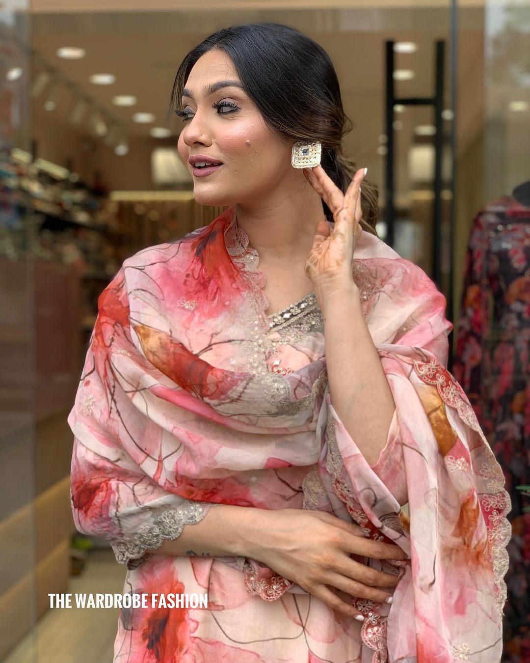 Elevate your style with this stunning floral-printed kurti set. Designed in soft pastel hues with delicate embroidery, it exudes elegance and charm