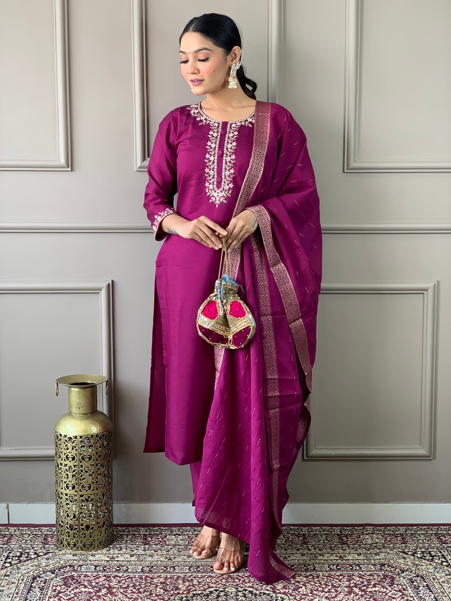 Elevate your style with this elegant blue kurti set, featuring intricate embroidery and a graceful dupatta. Perfect for festive occasions or casual elegance,