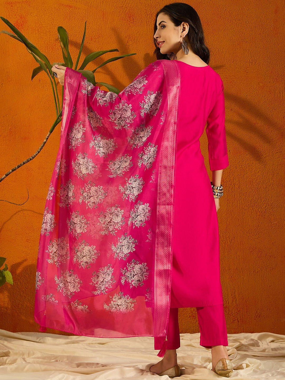 Step into elegance with this teal blue kurti set, adorned with intricate embroidery and a beautifully printed dupatta. The rich color and delicate detailing make it a perfect choice for festive occasions and gatherings.