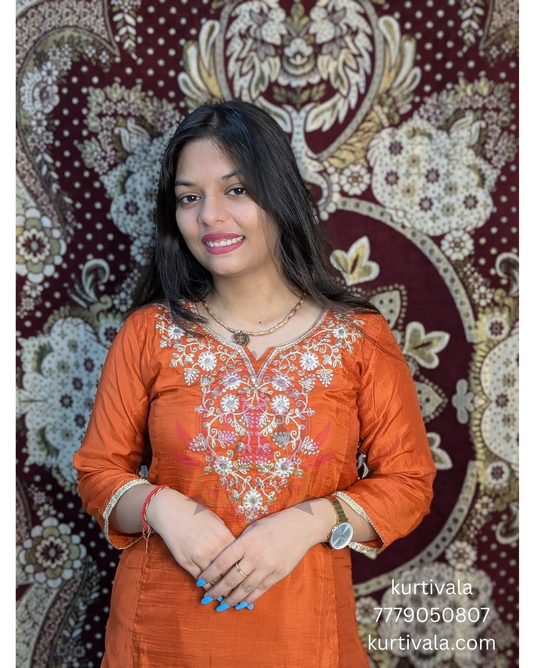 Step into elegance with this vibrant orange kurti set, beautifully adorned with intricate embroidery and paired with a matching dupatta. Perfect for festive occasions and celebrations, it blends traditional charm with modern style for a graceful look.